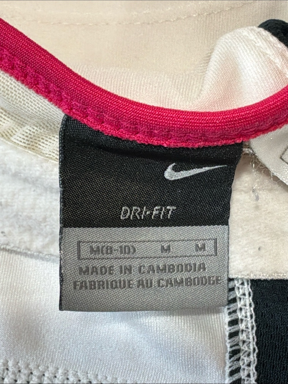 Nike Fitted T-back Tank Top White/Black/Hot Pink Sz M - Picture 12 of 13